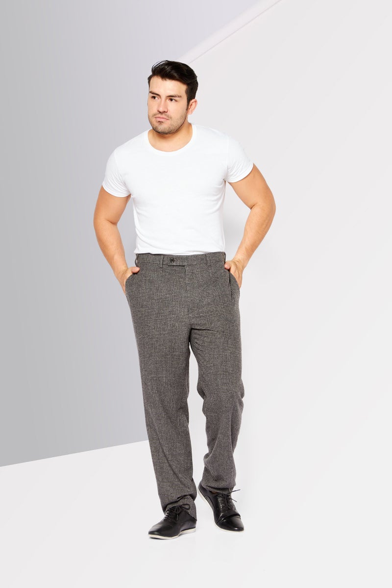 Men Classic Fit Heather Dress Pants, Grey Combo