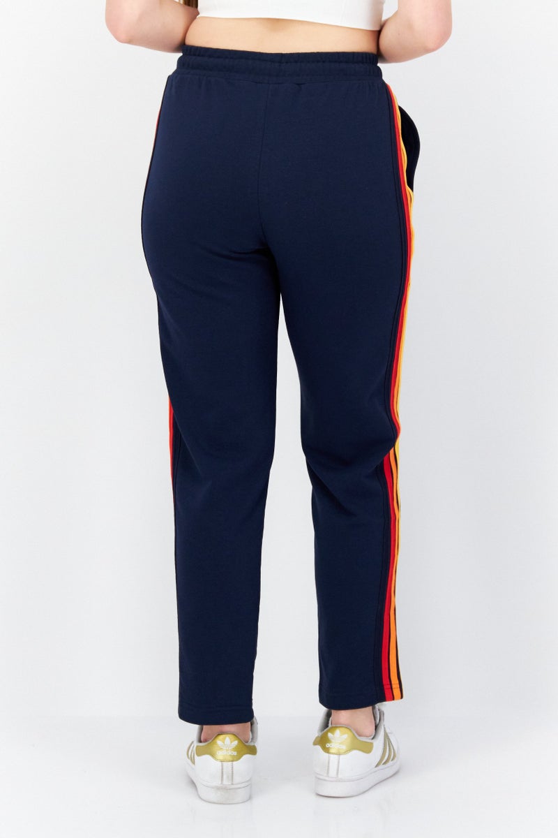 Women Drawstring Embroidered Logo Sweatpants, Navy