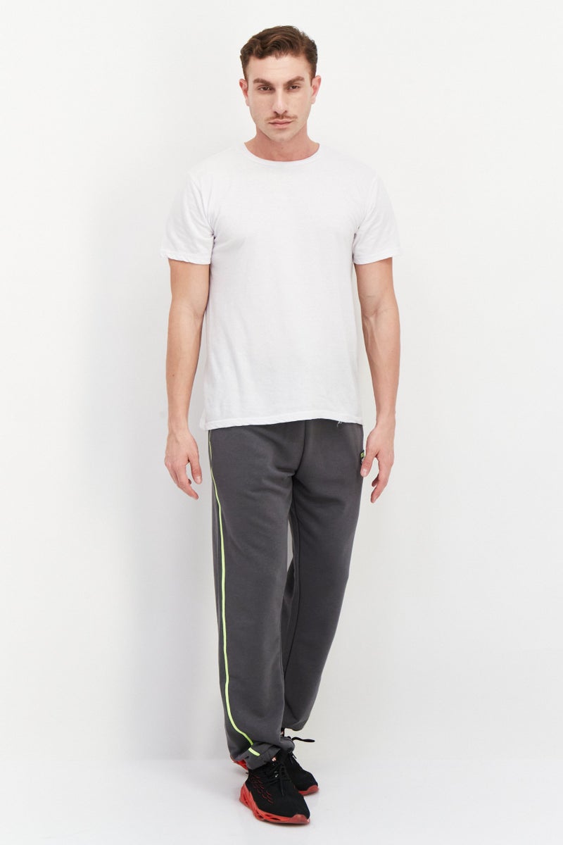 Men Sportswear Fit Drawstring Training Sweatpants, Dark Grey