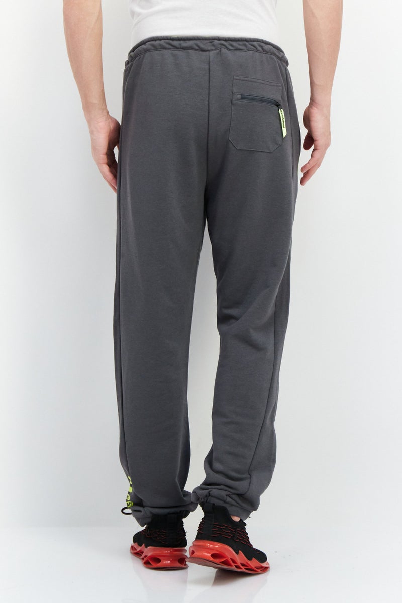 Men Sportswear Fit Drawstring Training Sweatpants, Dark Grey