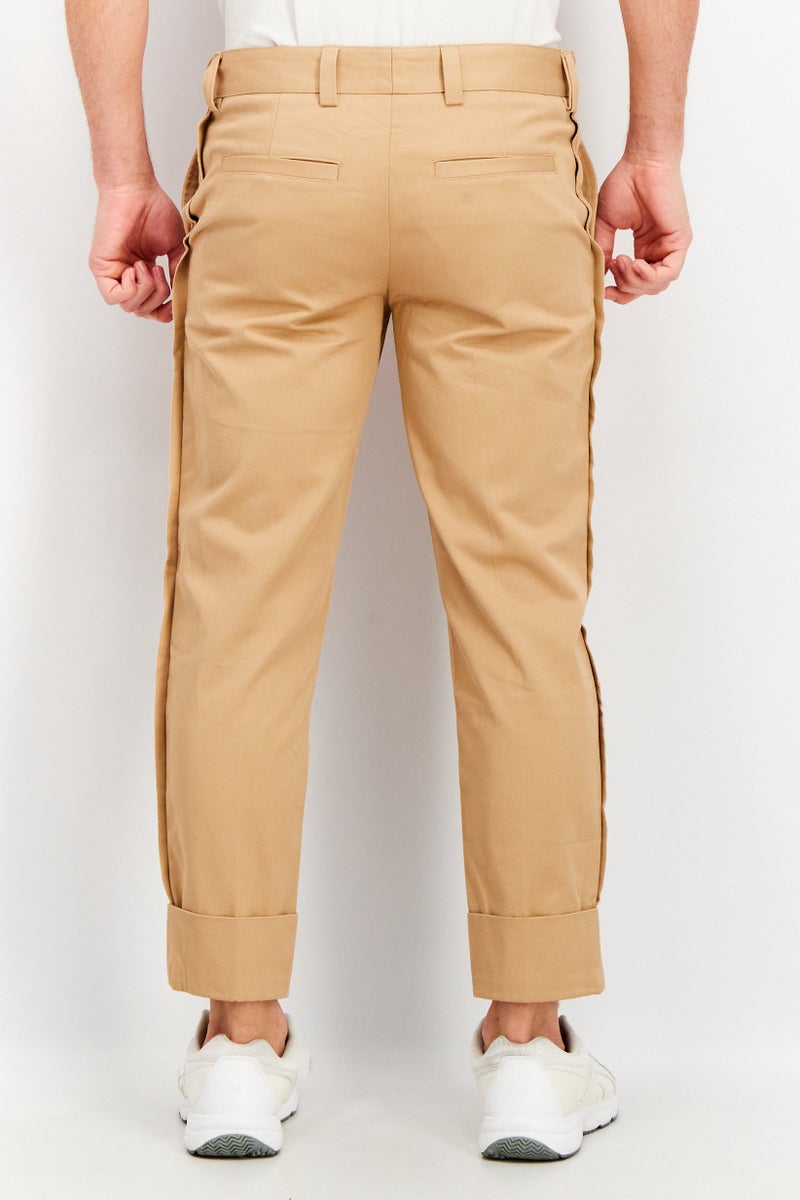 Men Tapered Fit Solid Murray Pants, Beige