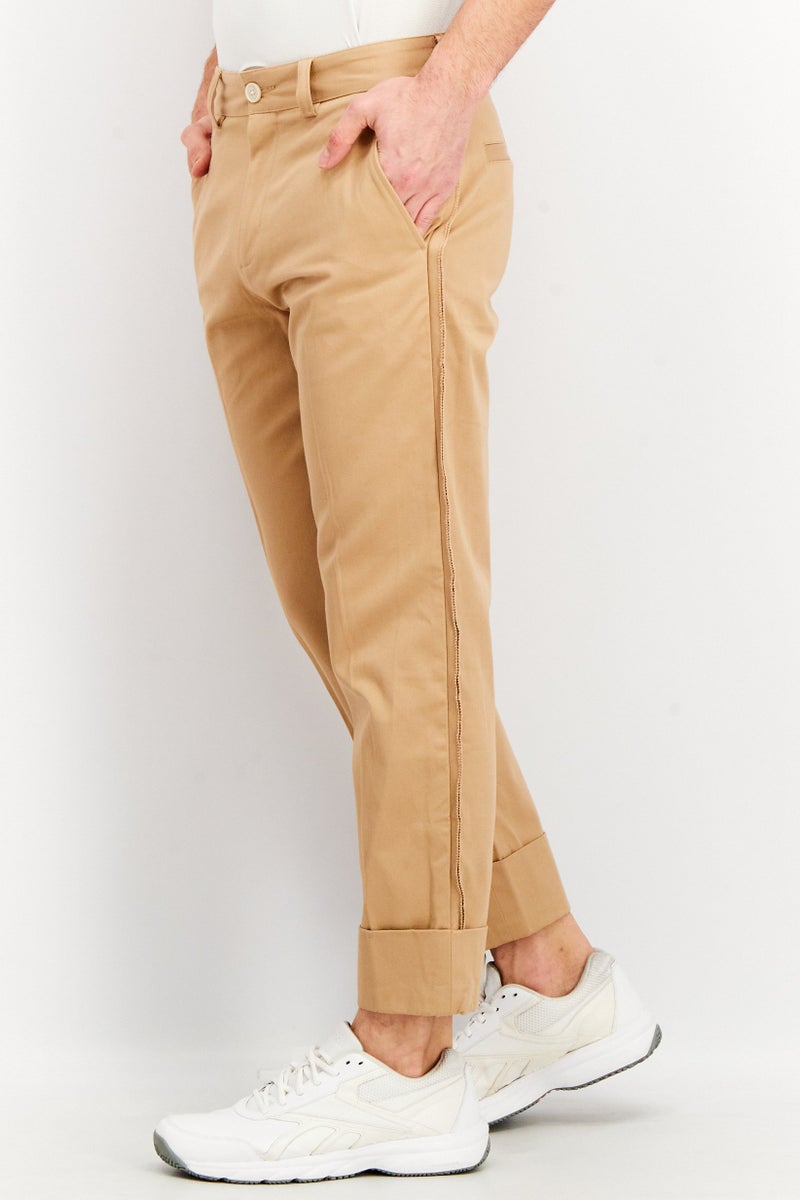 Men Tapered Fit Solid Murray Pants, Beige