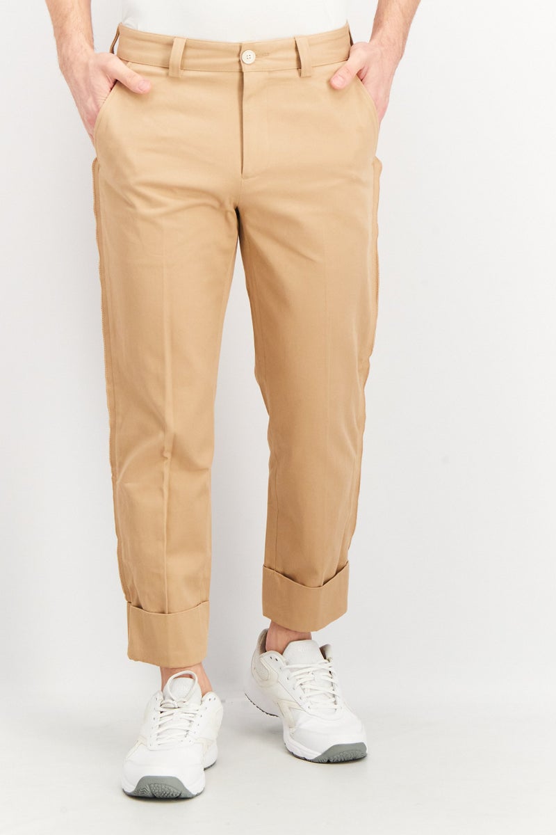 Men Tapered Fit Solid Murray Pants, Beige