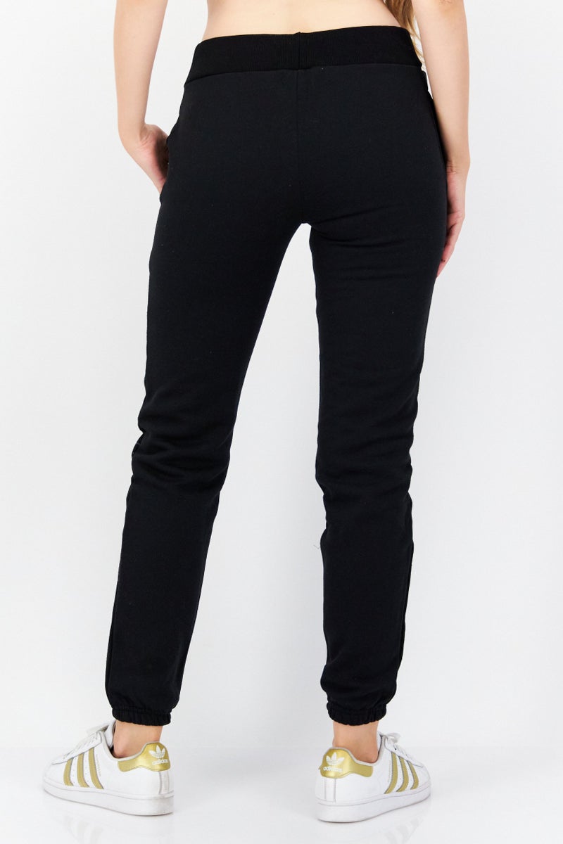Women Regular Fit Graphic Jogger Pant, Black