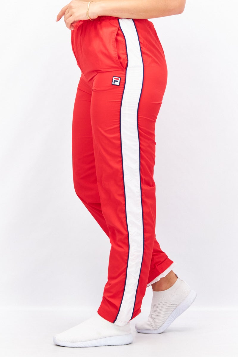 Women Sportswear Fit Brand Logo Track Pants, Red