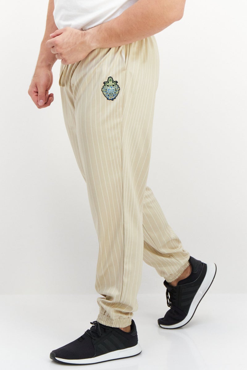 Men Sportswear Fit Brand Logo Training Sweatpant, Beige
