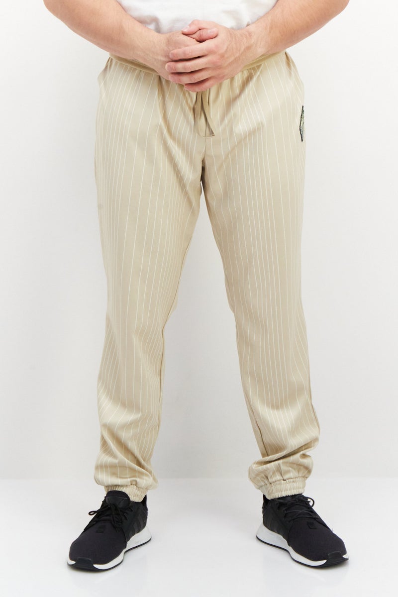 Men Sportswear Fit Brand Logo Training Sweatpant, Beige