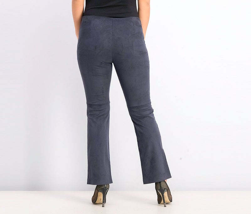 Women Faux Suede Pants, Navy