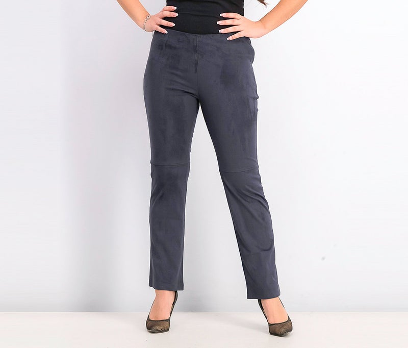 Women Faux Suede Pants, Navy