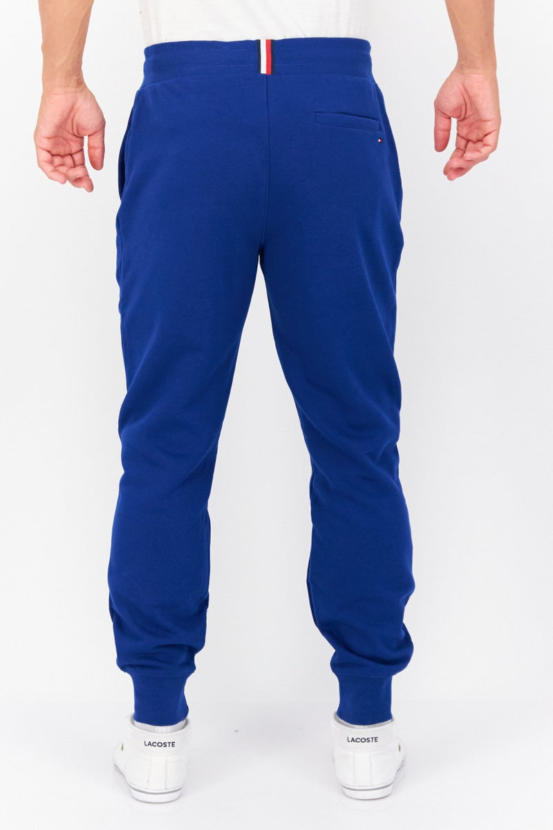 Men Drawstring Brand Logo Sweatpants, Blue