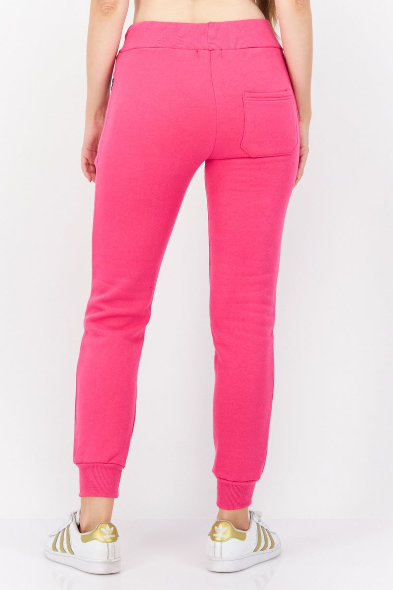 Women Regular Fit Brand Logo Jogger Pant, Pink