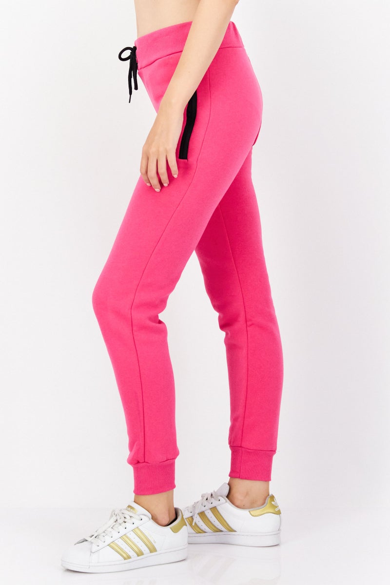 Women Regular Fit Brand Logo Jogger Pant, Pink