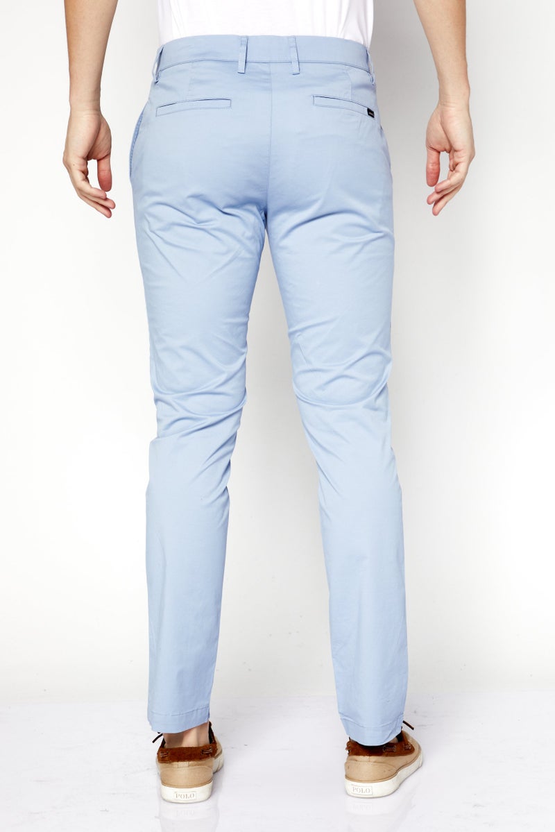 Men Slim Fit Solid Stretchable Chino 32 Length, Light Blue