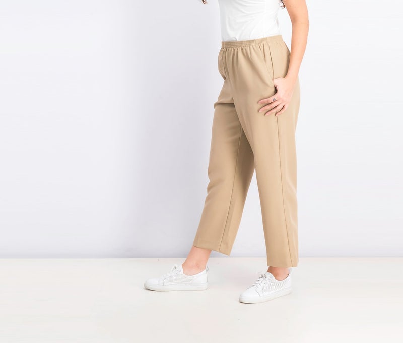 Women Classic Poly Pants, Tan