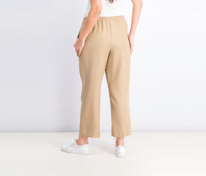 Women Classic Poly Pants, Tan