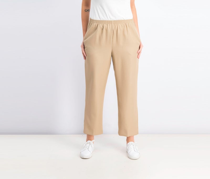 Women Classic Poly Pants, Tan