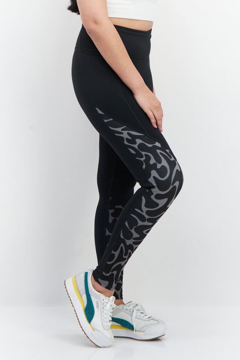 Women Sportswear Fit Running Leggings, Black