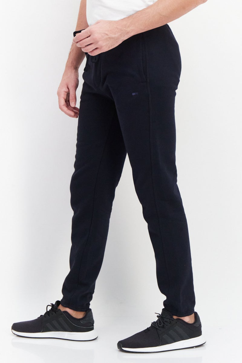 Men Drawstring Embroidered Logo Sweatpant, Dark Navy