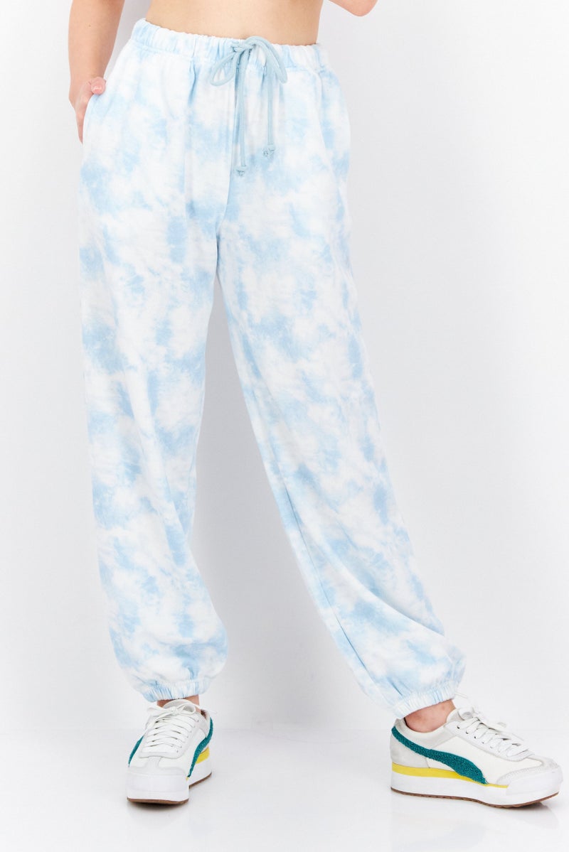 Women Regular Fit Tie Dye Sweatpants, Blue