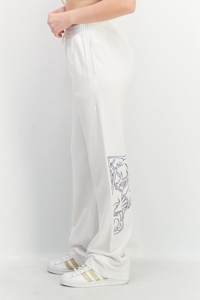 Women Sportswear Fit Training Sweatpants, White Combo