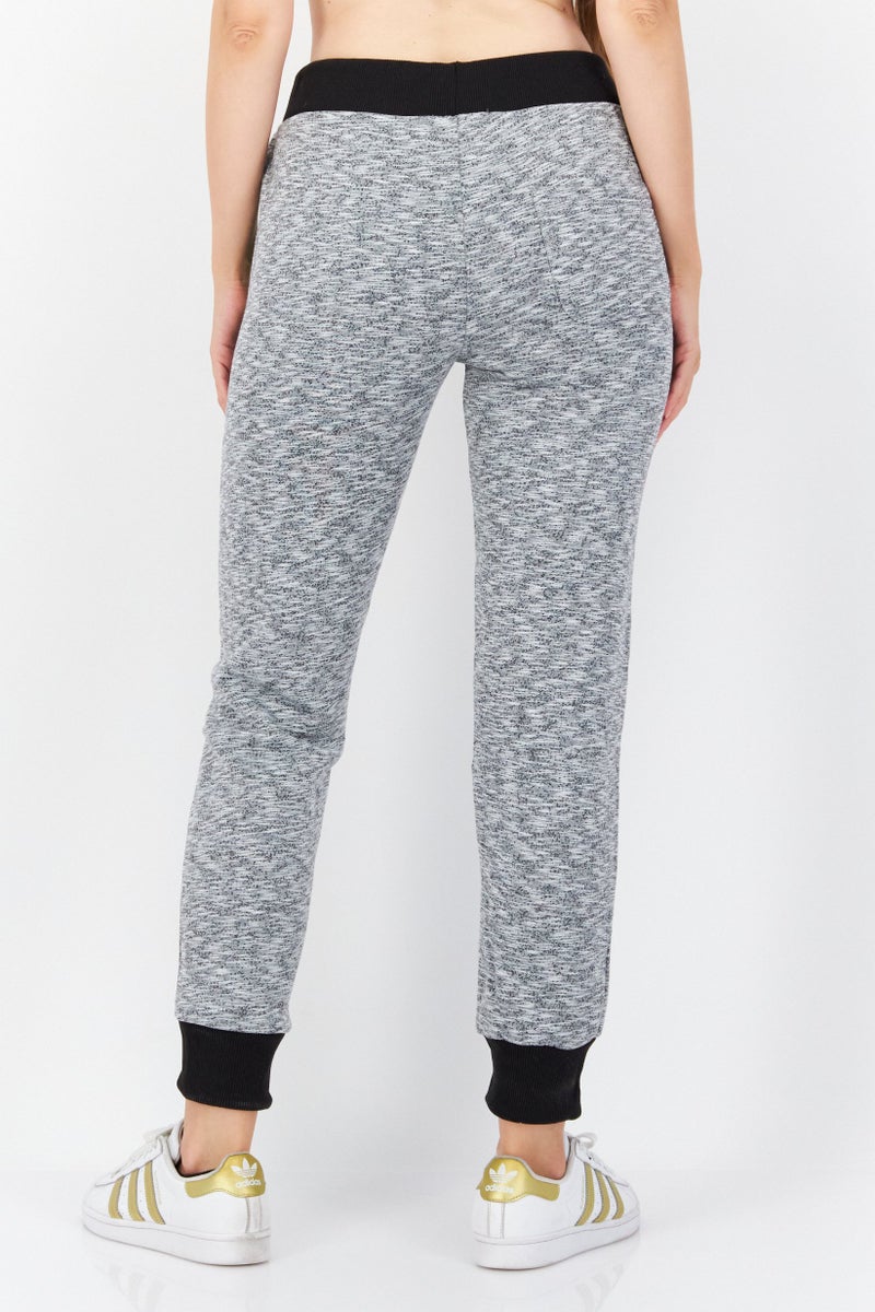Women Straight Leg Graphic Printed Jogger Pants, Grey