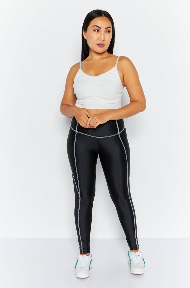 Women Tight Fit Pull-on Training Leggings, Black