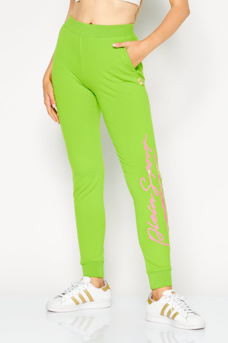 Women Sportswear Fit Training Sweatpants, Lime Green