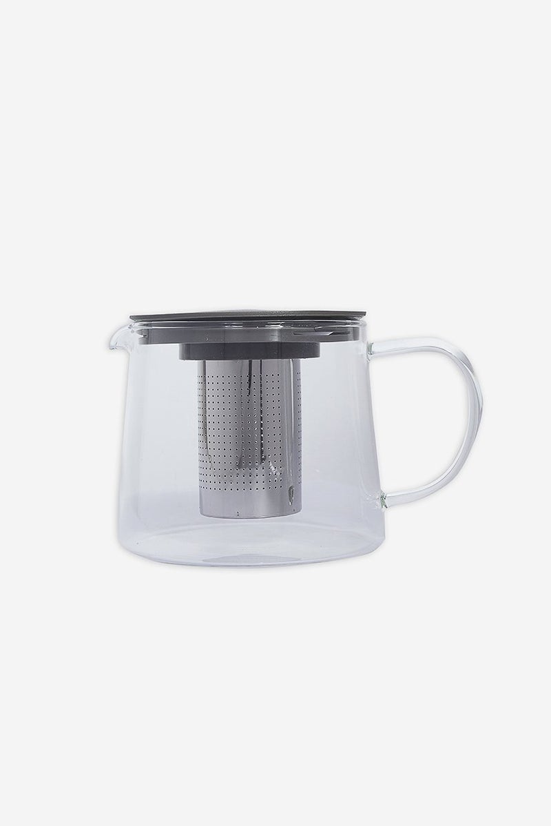 Borosilicate Teapot With Filter 1L, Clear White/Grey