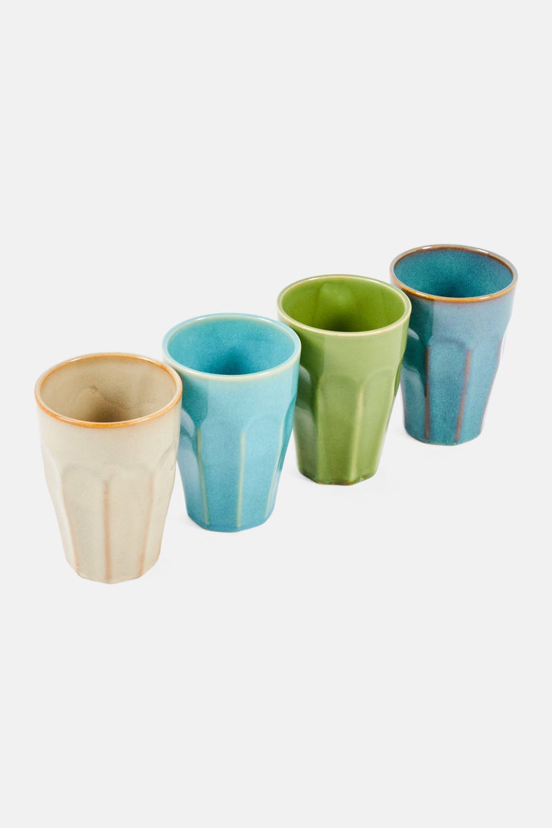 4 Set Of Porcelain Mug 330 ml, Blue Combo