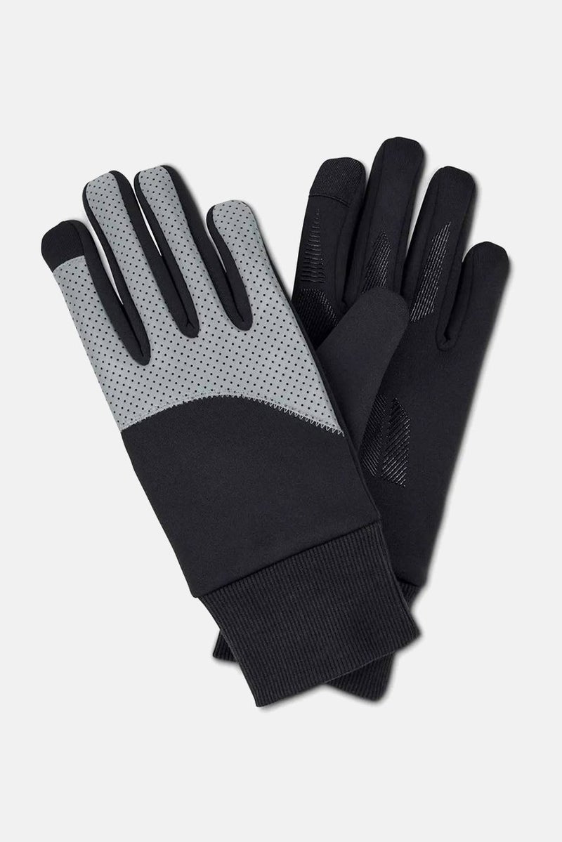 Men Windproof With Reflective Insert Gloves, Black