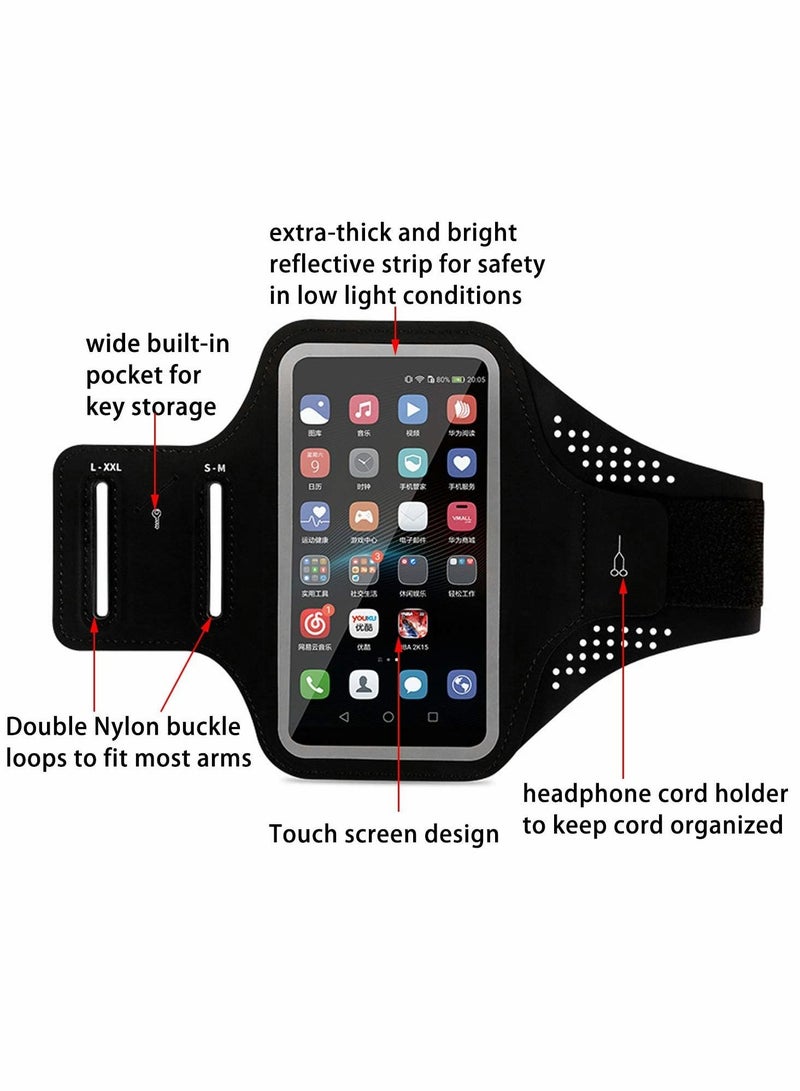 Cell Phone Armband Case and Running Waist Set, Waterproof and Reflective