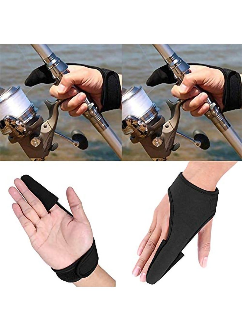 Sports Fishing Gloves Single Finger Glove, Professional Single Finger Navy Fishing Glove Outdoor Anti-slip Stall Glove, Black Index Finger Protector for Surf Fishing Unisex Elastic Band Glove