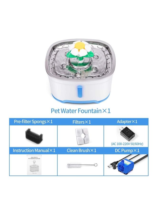 Automatic Pet Drinking Water Fountain White/Blue