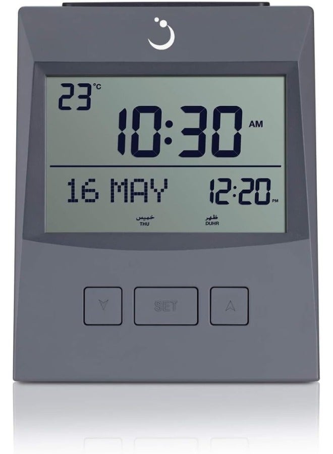 ALFAJR Digital Azan Table Clock - Muslim Prayer Azan Clock | CS-13 Prayer Alarm Table Clock with Worldwide Prayer Times and Multiple Azan Sounds by LUKADAH (CS-13)