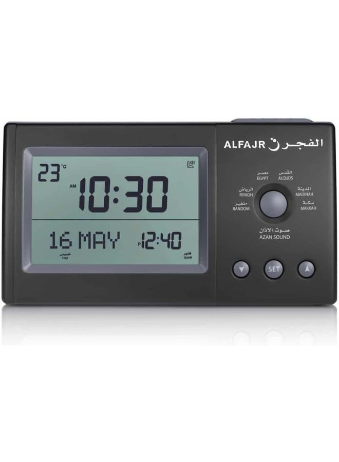 ALFAJR Digital Azan Table Clock-Muslim Prayer Azan Clock | CT-11 Prayer Alarm Table Clock with Worldwide Prayer times and Multiple Azan Sounds by LUKADAH (CT-11)