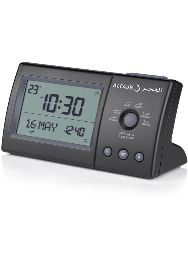 ALFAJR Digital Azan Table Clock-Muslim Prayer Azan Clock | CT-11 Prayer Alarm Table Clock with Worldwide Prayer times and Multiple Azan Sounds by LUKADAH (CT-11)