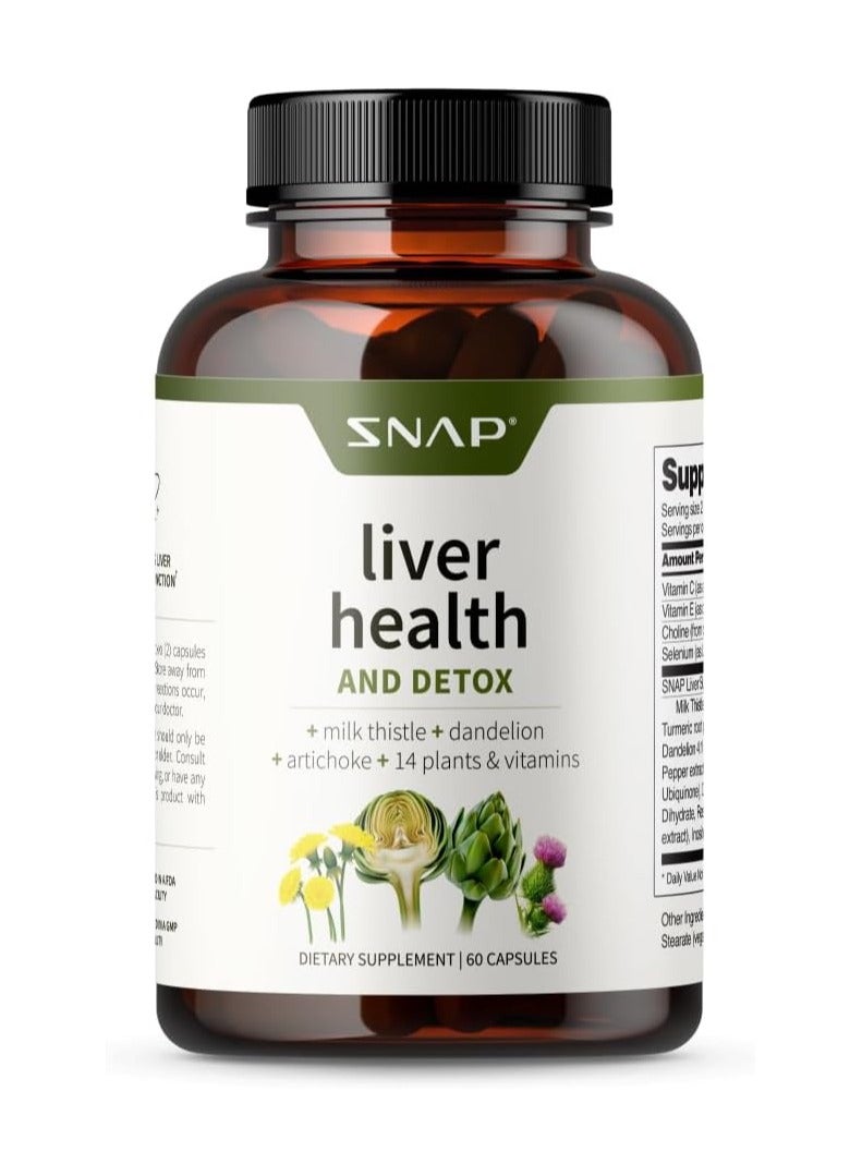 Liver Health And Detox Promotes Liver Detoxification and Support Liver Health and Function Dietary Supplement 60 Capsules