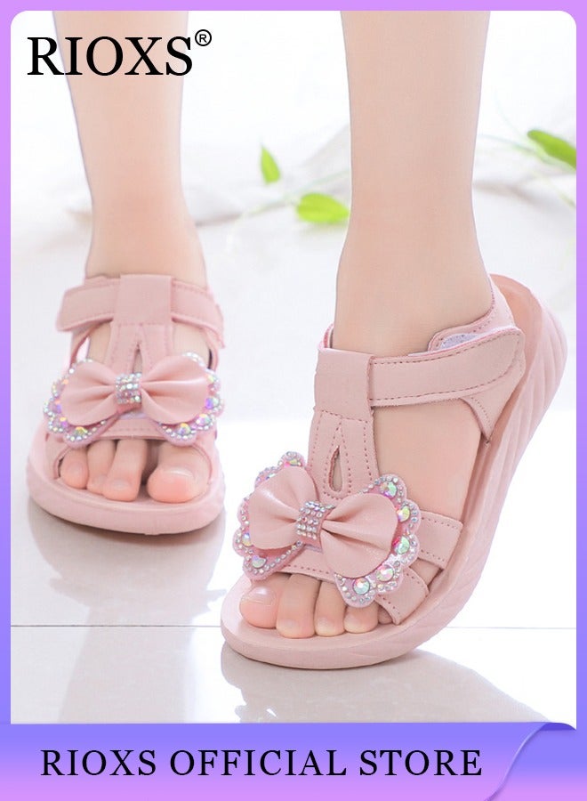 Little Kids Girls Fashion Non-Slip Soft Sole Floral Sandals Princess Adjustable Shoes Lightweight Breathable Ankle Strap Sandals