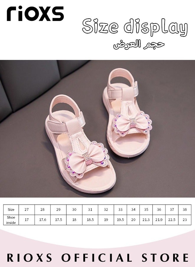 Little Kids Girls Fashion Non-Slip Soft Sole Floral Sandals Princess Adjustable Shoes Lightweight Breathable Ankle Strap Sandals