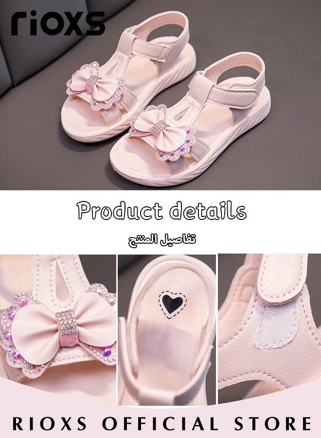 Little Kids Girls Fashion Non-Slip Soft Sole Floral Sandals Princess Adjustable Shoes Lightweight Breathable Ankle Strap Sandals