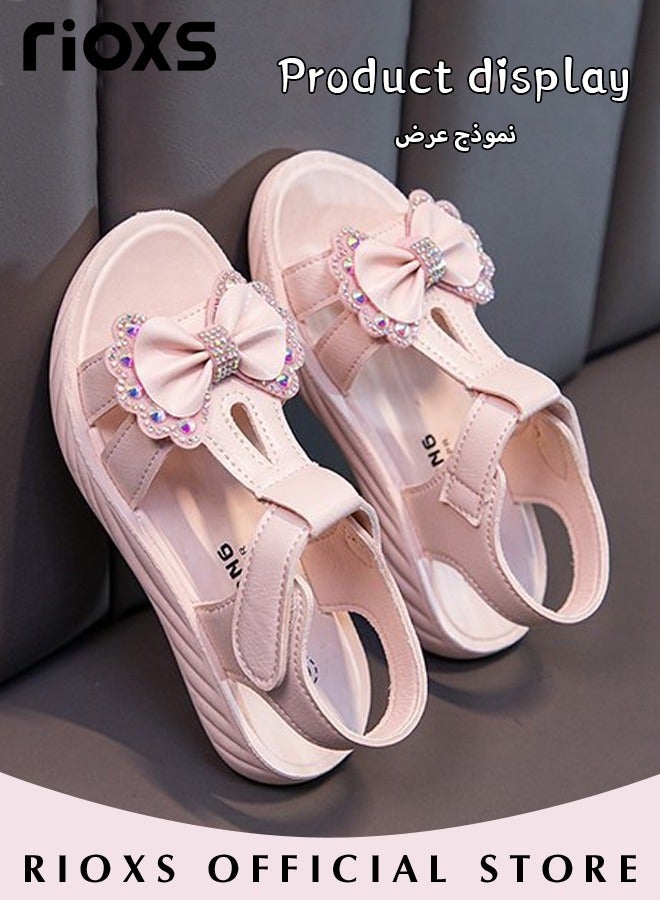 Little Kids Girls Fashion Non-Slip Soft Sole Floral Sandals Princess Adjustable Shoes Lightweight Breathable Ankle Strap Sandals