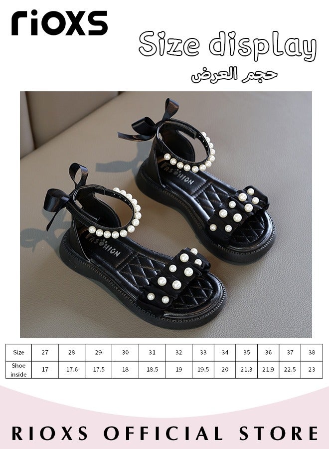 Little Kids Girls Fashion Non-Slip Soft Sole Floral Sandals Princess Adjustable Shoes Lightweight Breathable Ankle Strap Sandals