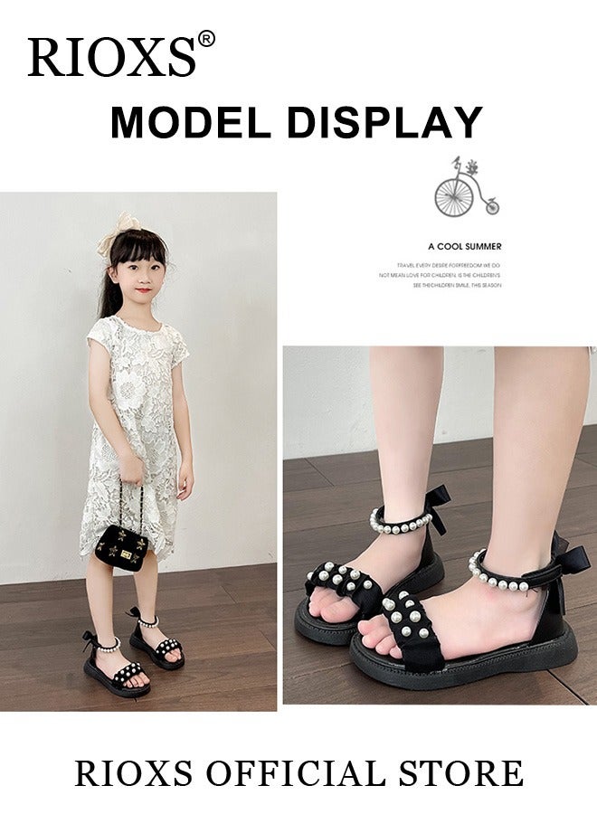 Little Kids Girls Fashion Non-Slip Soft Sole Floral Sandals Princess Adjustable Shoes Lightweight Breathable Ankle Strap Sandals