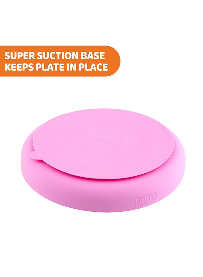 Easy Menu Silicone Plate With Suction Cup 12M+, Pink