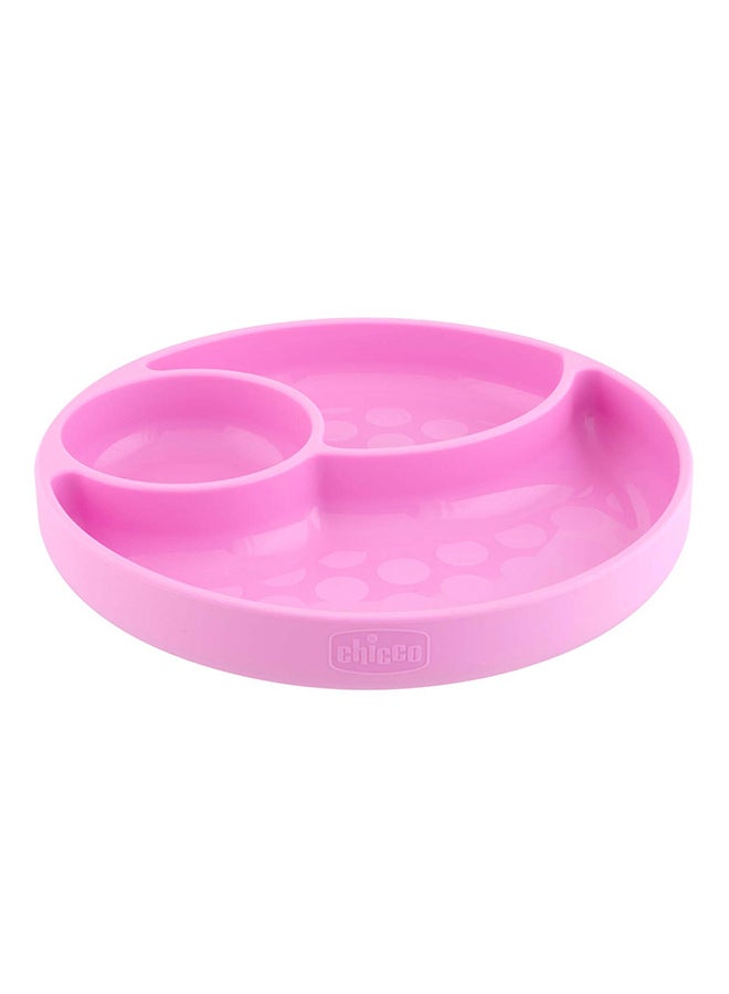 Easy Menu Silicone Plate With Suction Cup 12M+, Pink