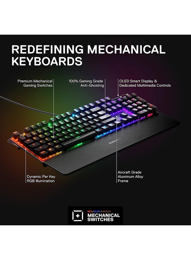 SteelSeries Apex 7 - Mechanical Gaming Keyboard - OLED Display - Red Switches - American (QWERTY) Layout