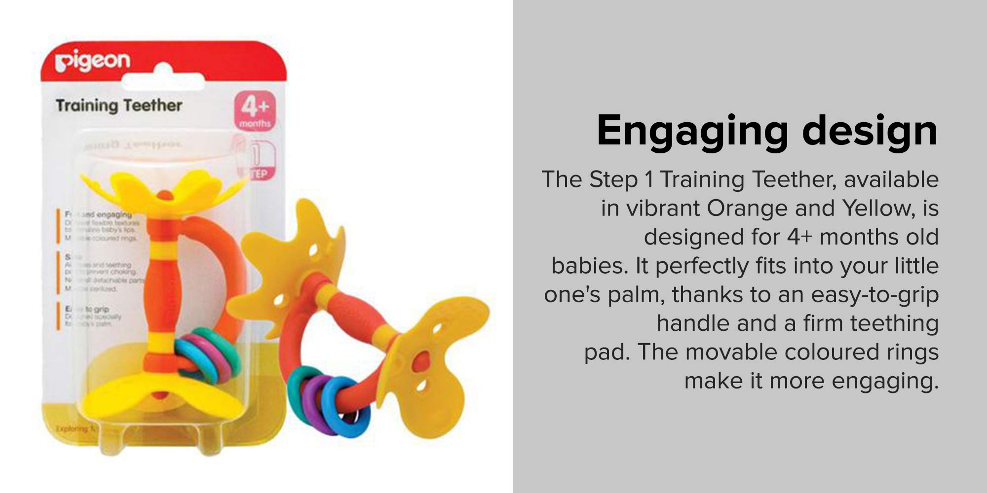 Training Step 1 Teether, 4+ Months - Orange/Yellow