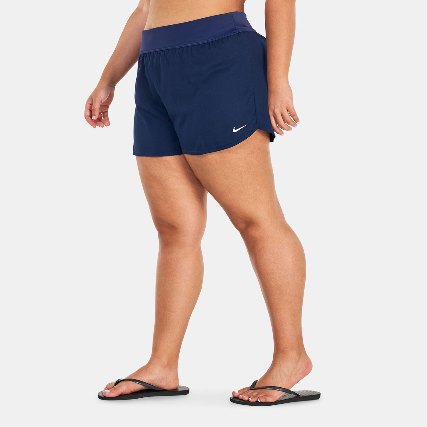 Women's Solid Swim Board Shorts (Plus Size)