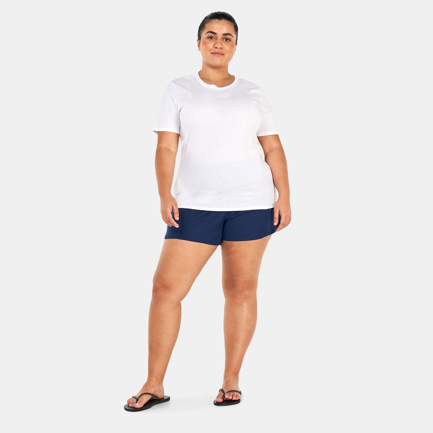 Women's Solid Swim Board Shorts (Plus Size)