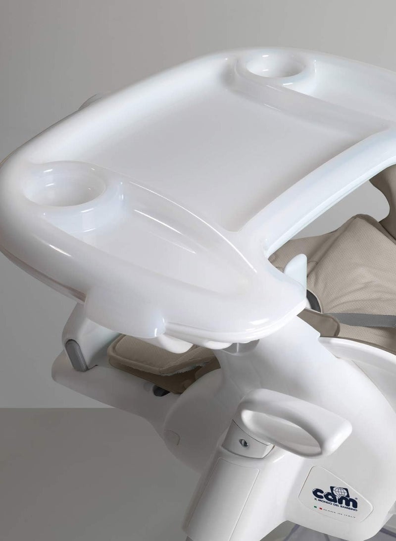 Istante High Chair With Toy Bar - Beige 260B- Highchair Made In Italy, Perfect For Mealtimes, Playtimes And Naps, From 0 To 36 Months, Compact Folding With Support Stand, Rear Castorsm Safe